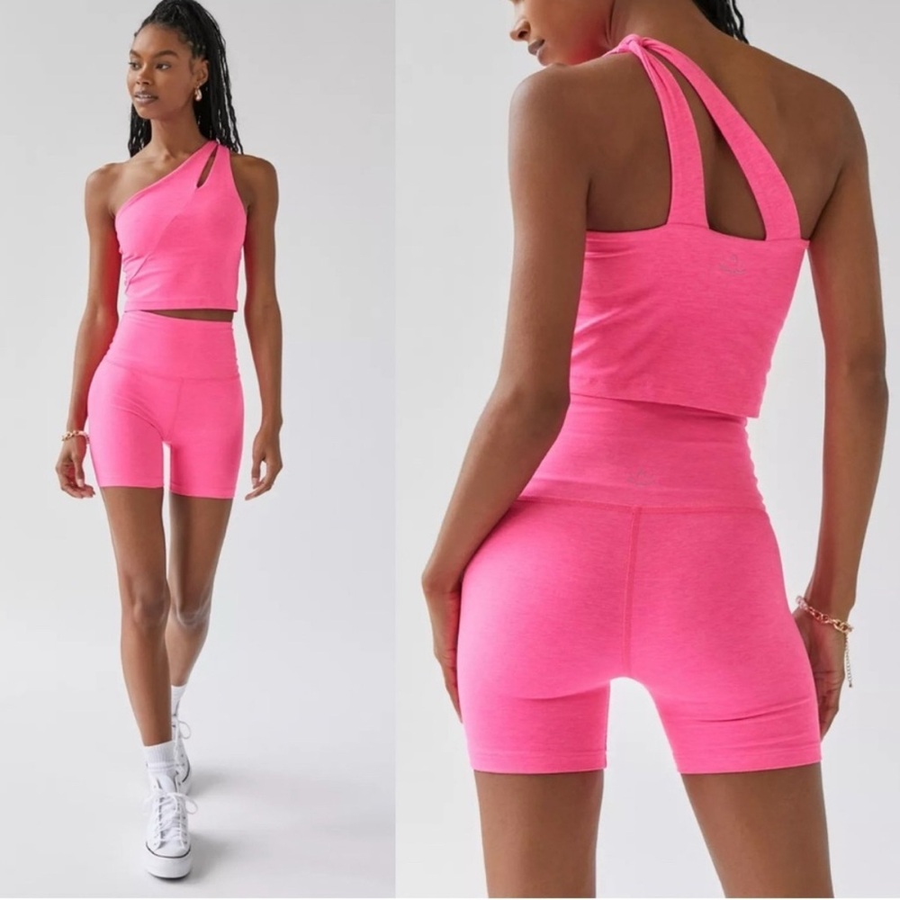 Pink One-Shoulder Activewear Set